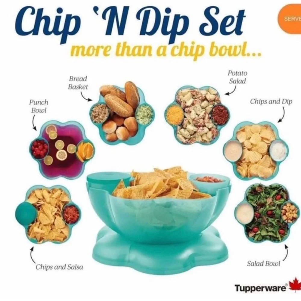 Vintage Tupperware Chip N’ Dip Set